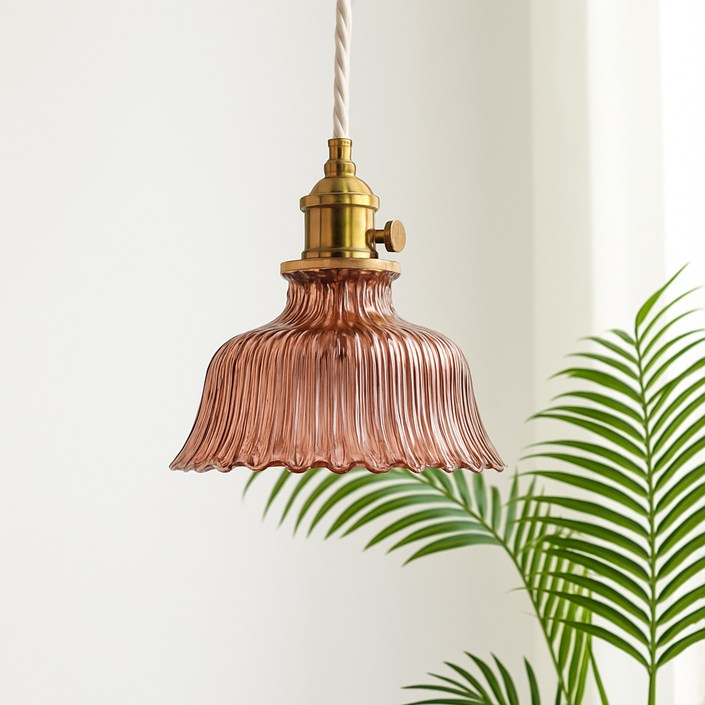 Suspension en verre vert scandinave