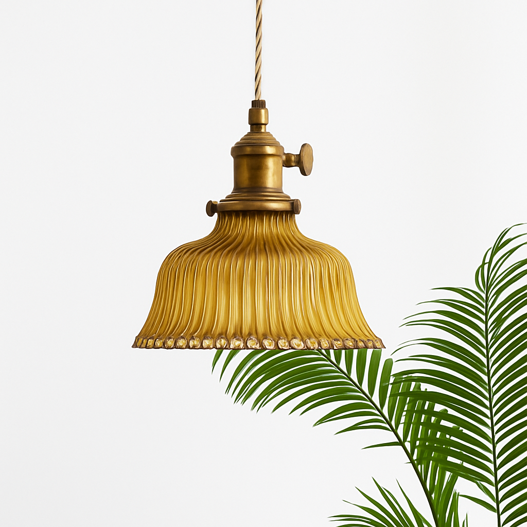 Suspension en verre vert scandinave