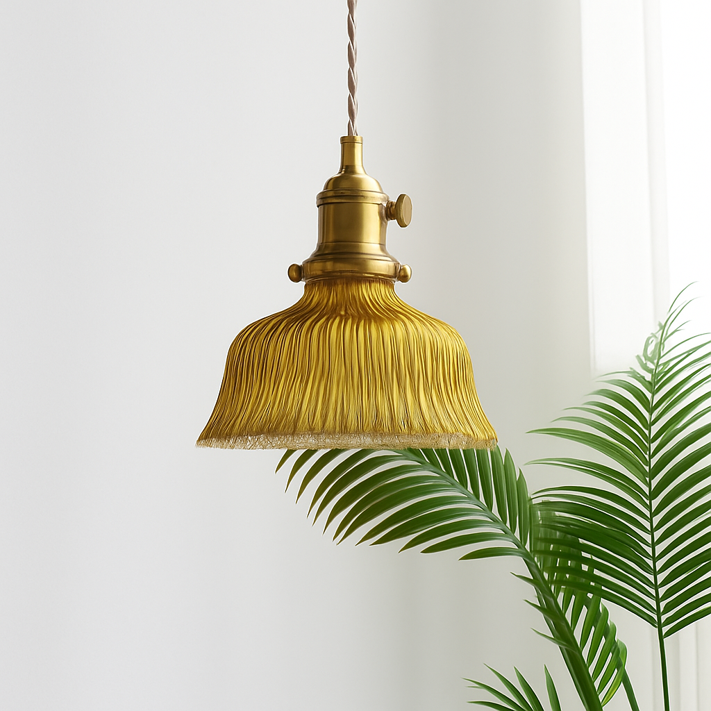 Suspension en verre vert scandinave