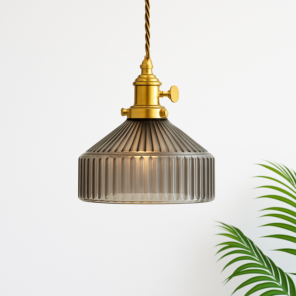 Suspension en verre vert scandinave