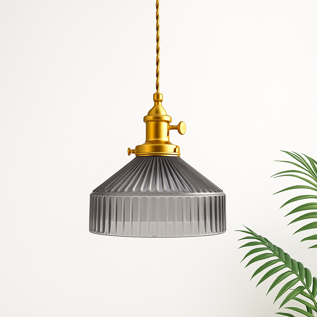 Suspension en verre vert scandinave