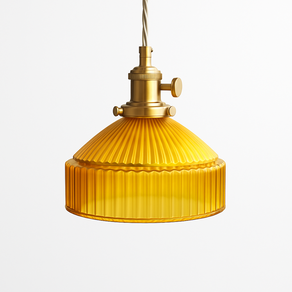 Suspension en verre vert scandinave
