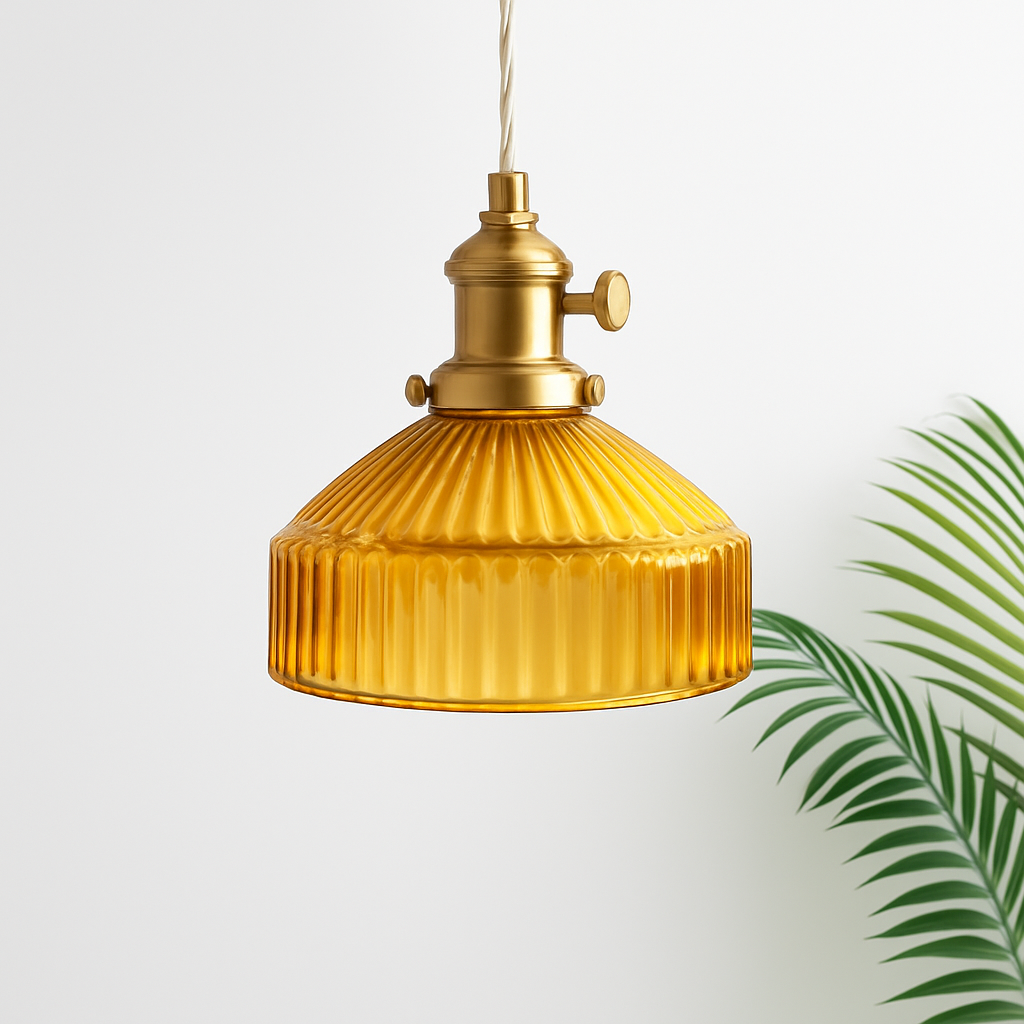 Suspension en verre vert scandinave
