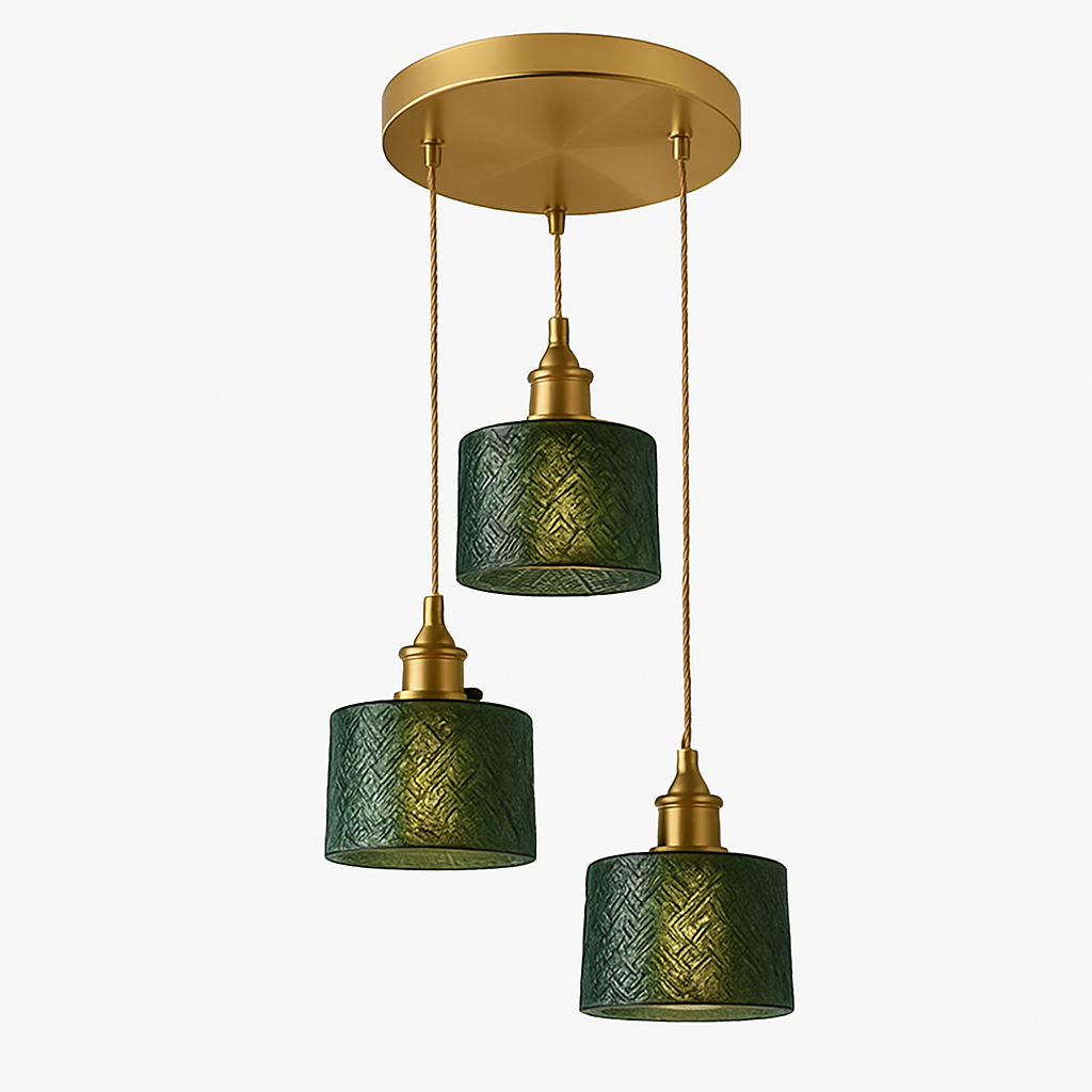 Suspension en verre vert scandinave