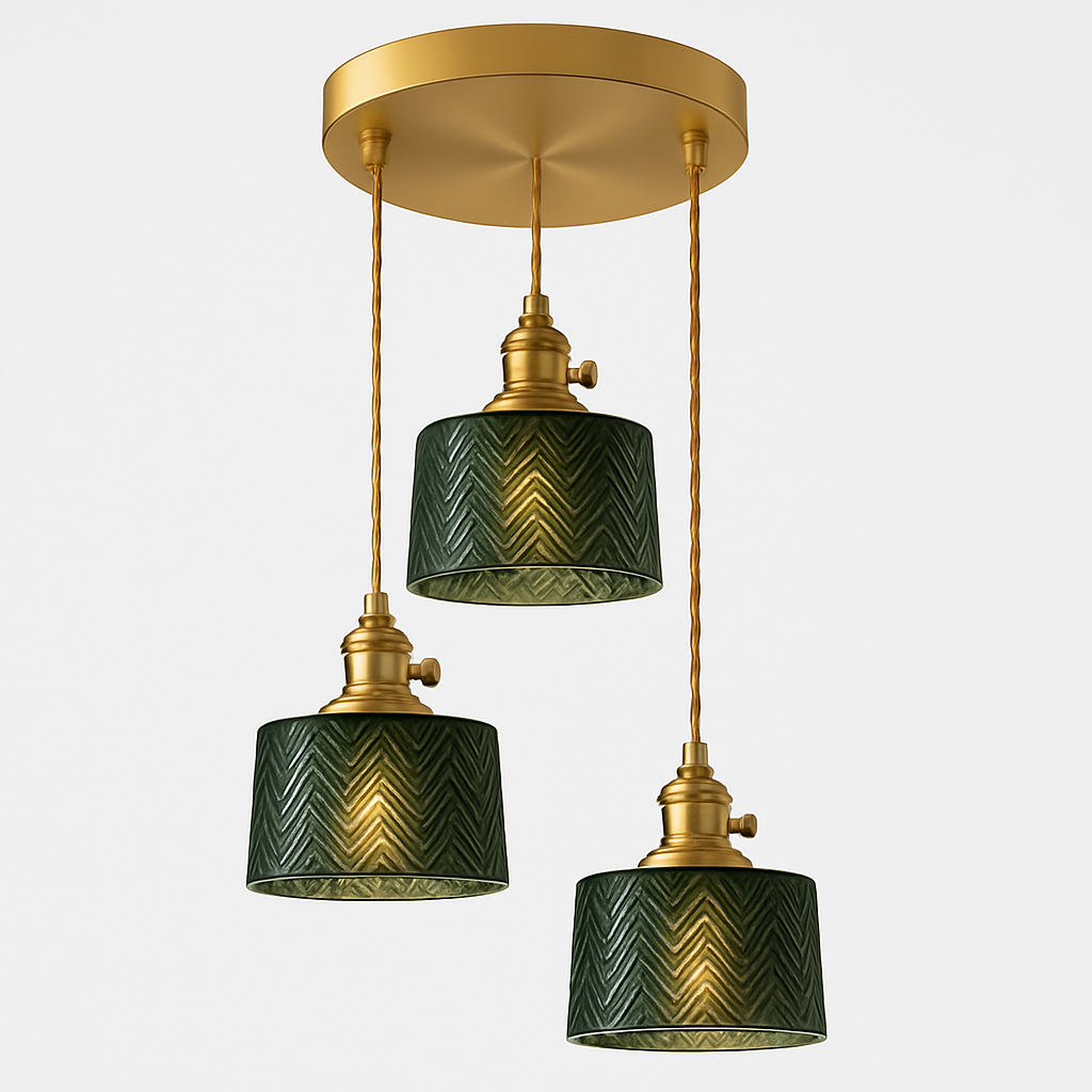Suspension en verre vert scandinave