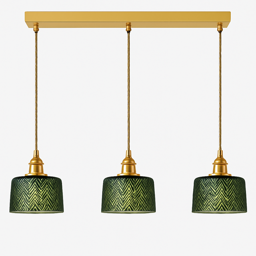 Suspension en verre vert scandinave