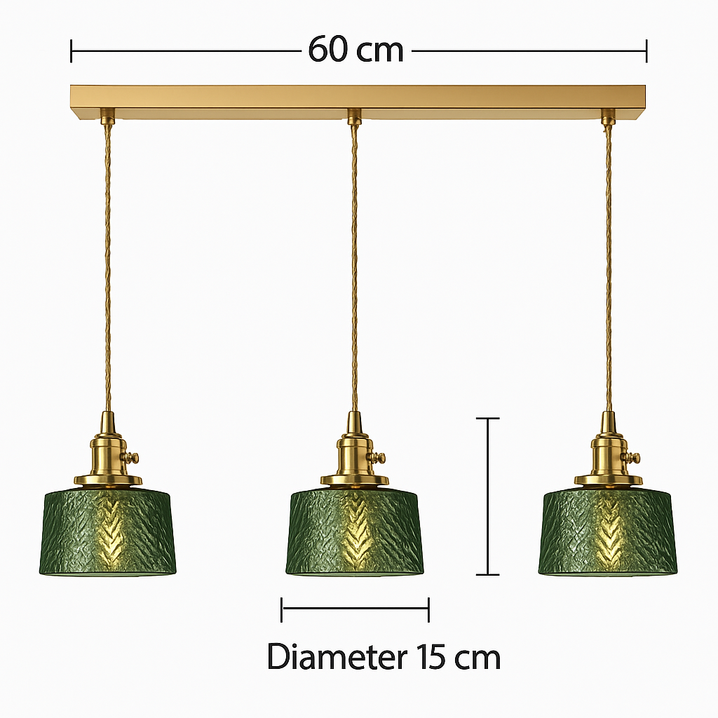 Suspension en verre vert scandinave