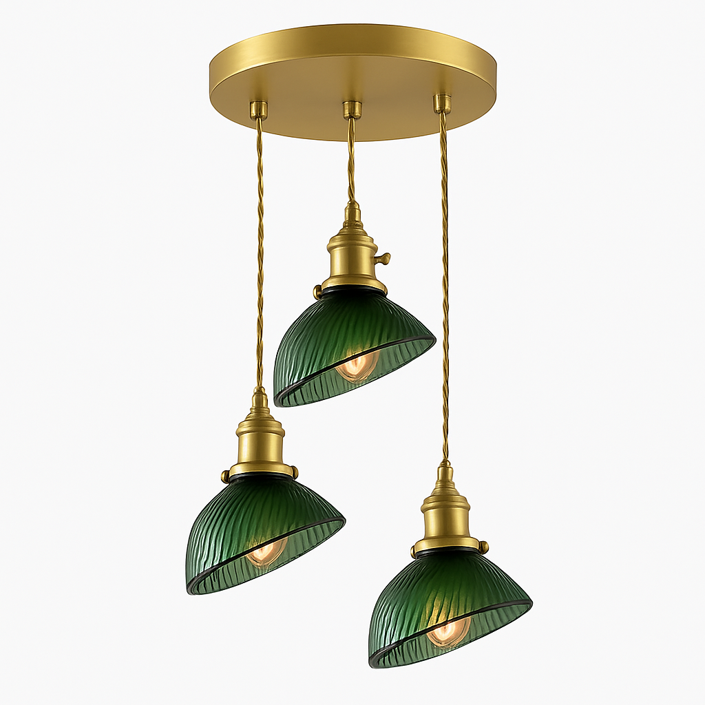 Suspension en verre vert scandinave
