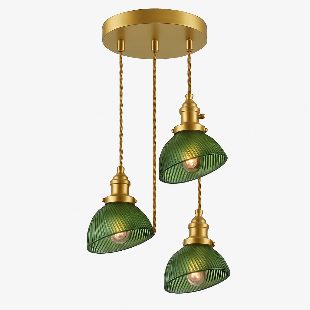 Suspension en verre vert scandinave