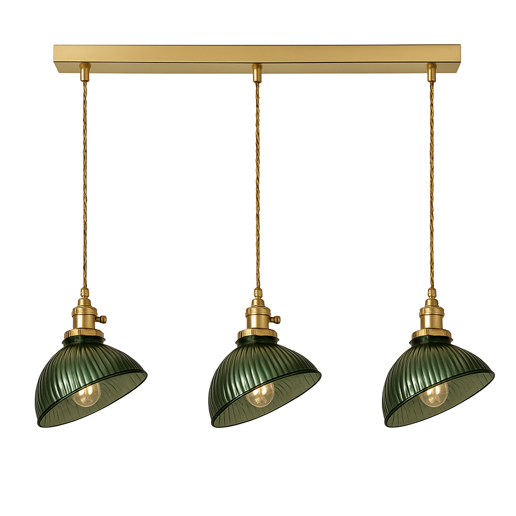 Suspension en verre vert scandinave