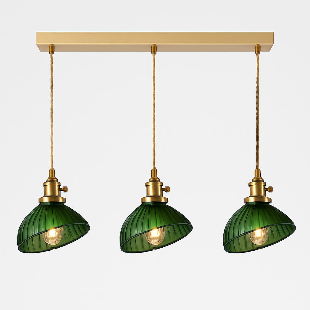 Suspension en verre vert scandinave