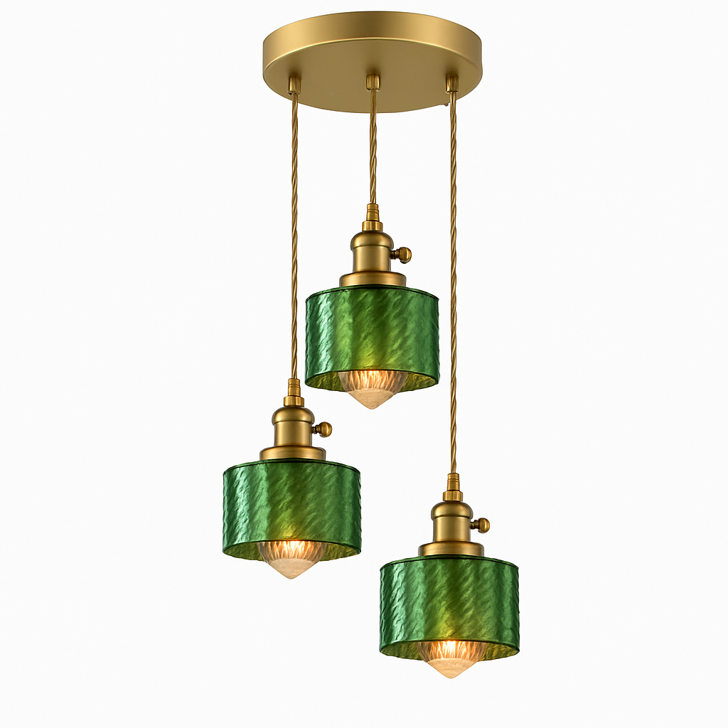 Suspension en verre vert scandinave