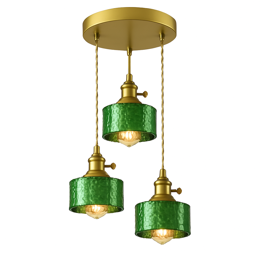 Suspension en verre vert scandinave