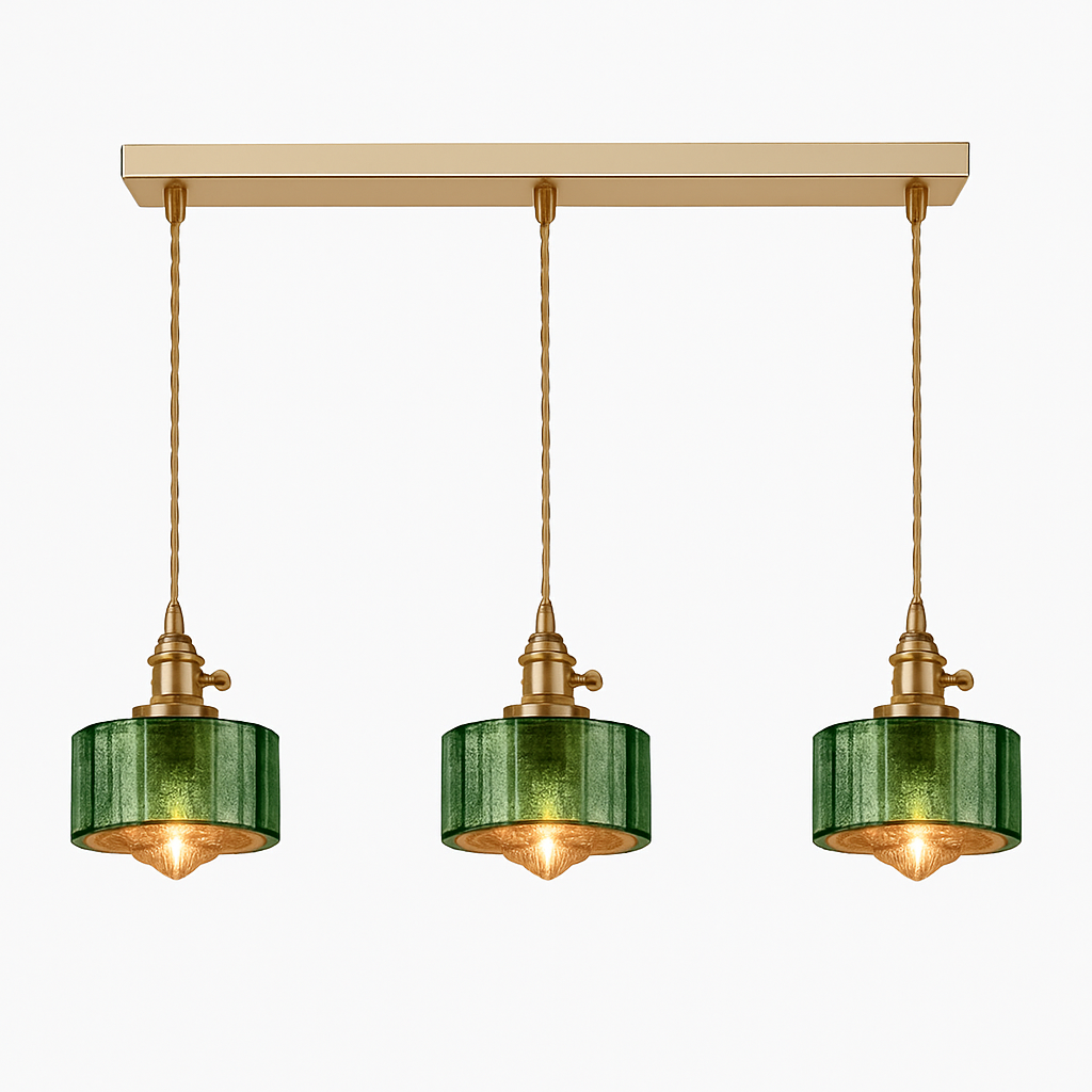 Suspension en verre vert scandinave