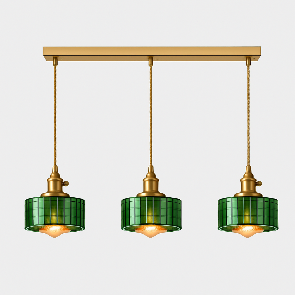 Suspension en verre vert scandinave