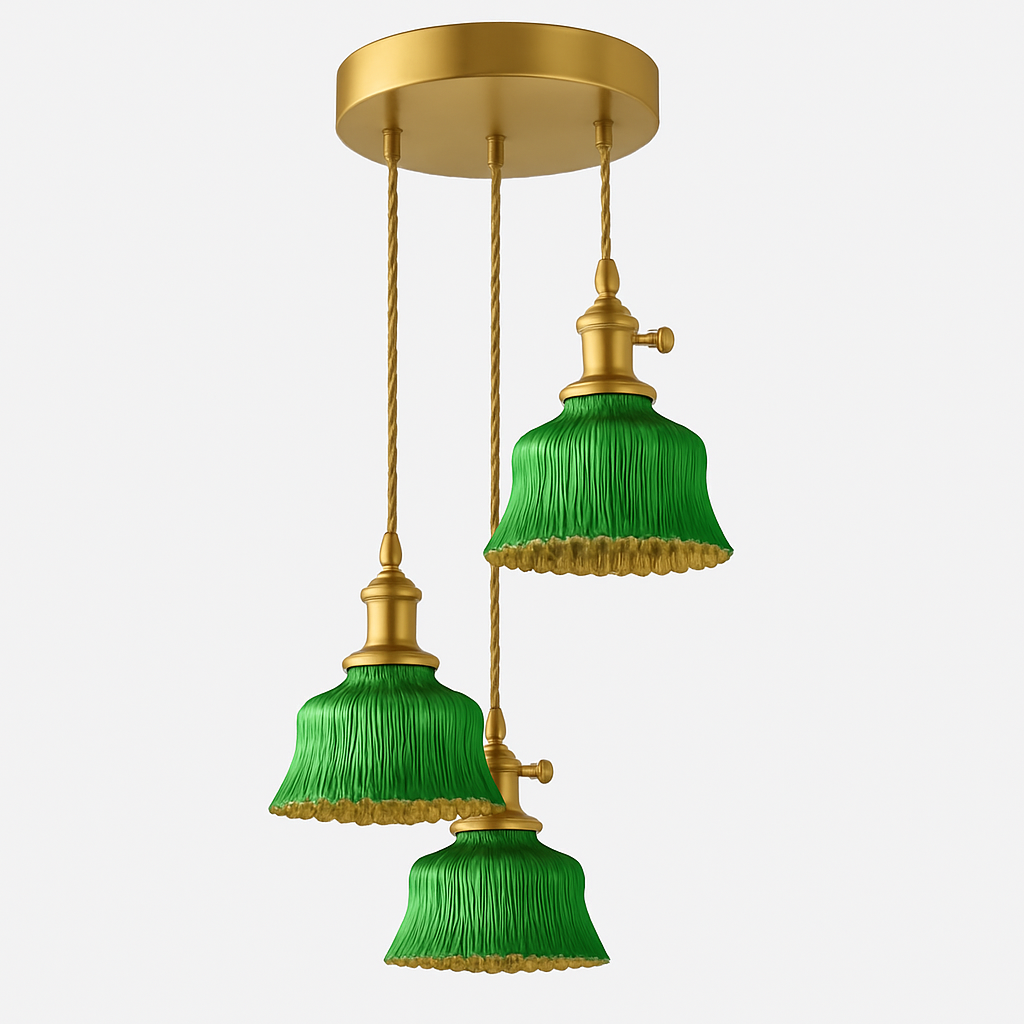 Suspension en verre vert scandinave