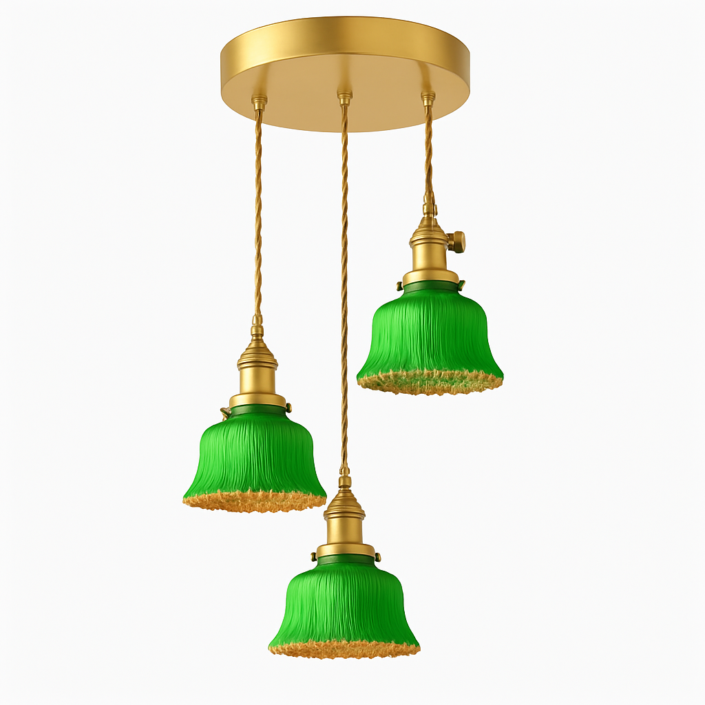 Suspension en verre vert scandinave