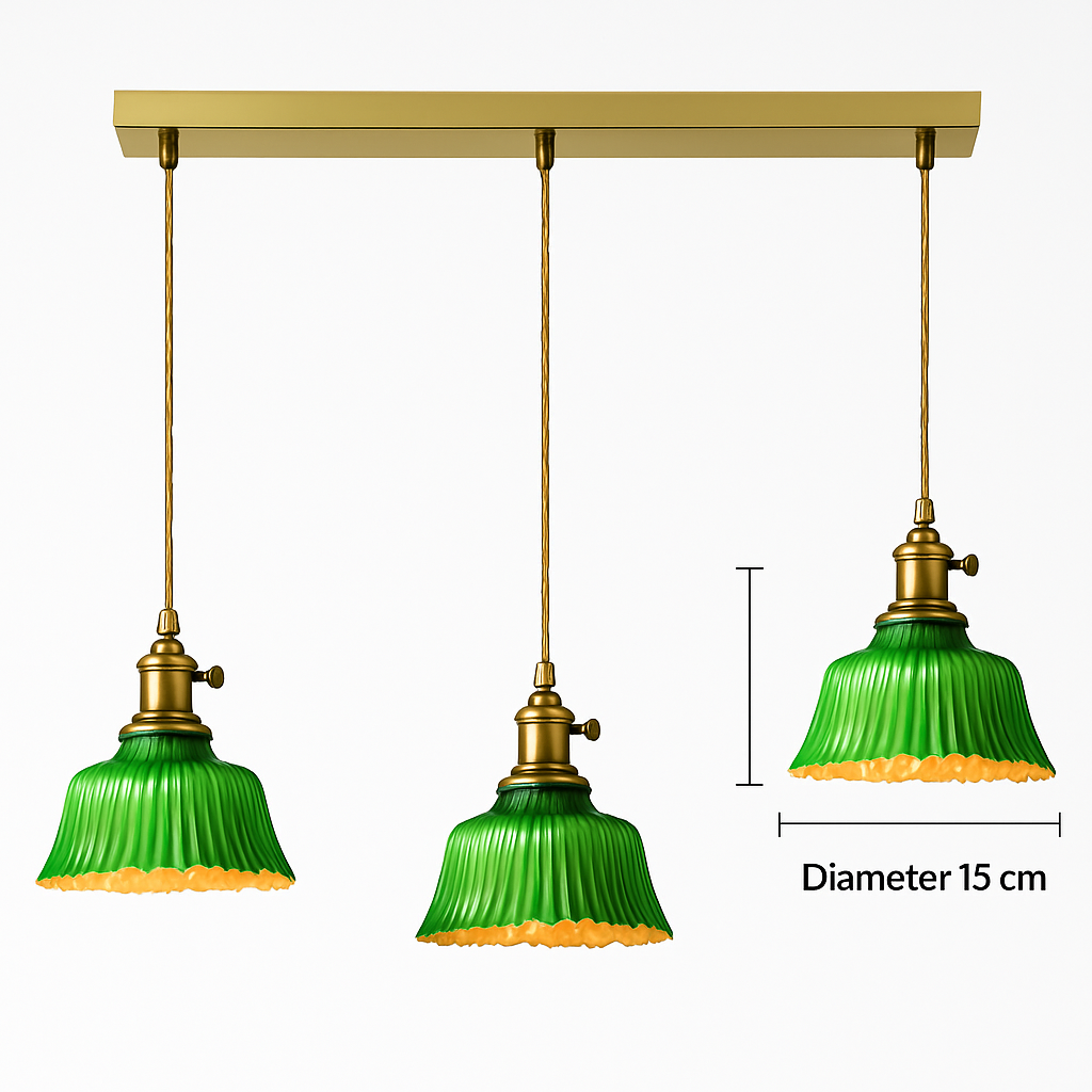 Suspension en verre vert scandinave