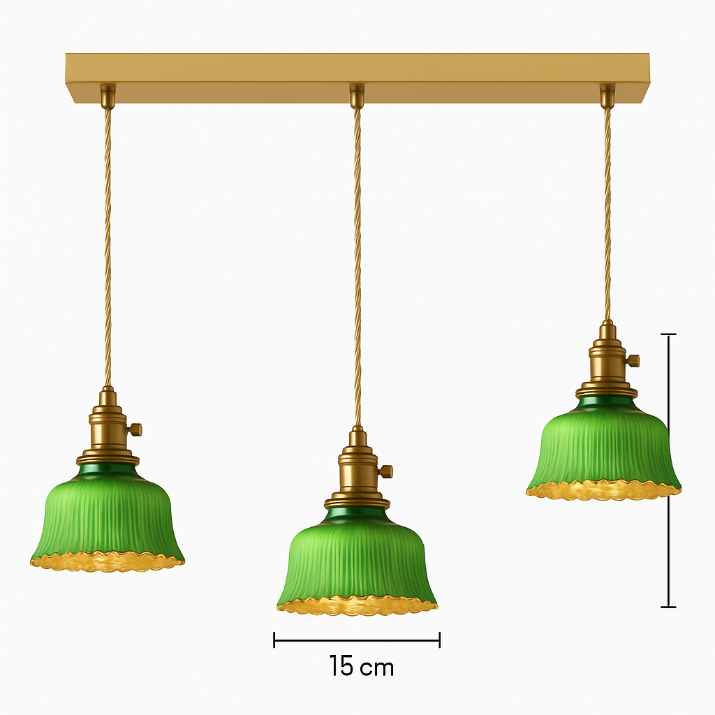 Suspension en verre vert scandinave
