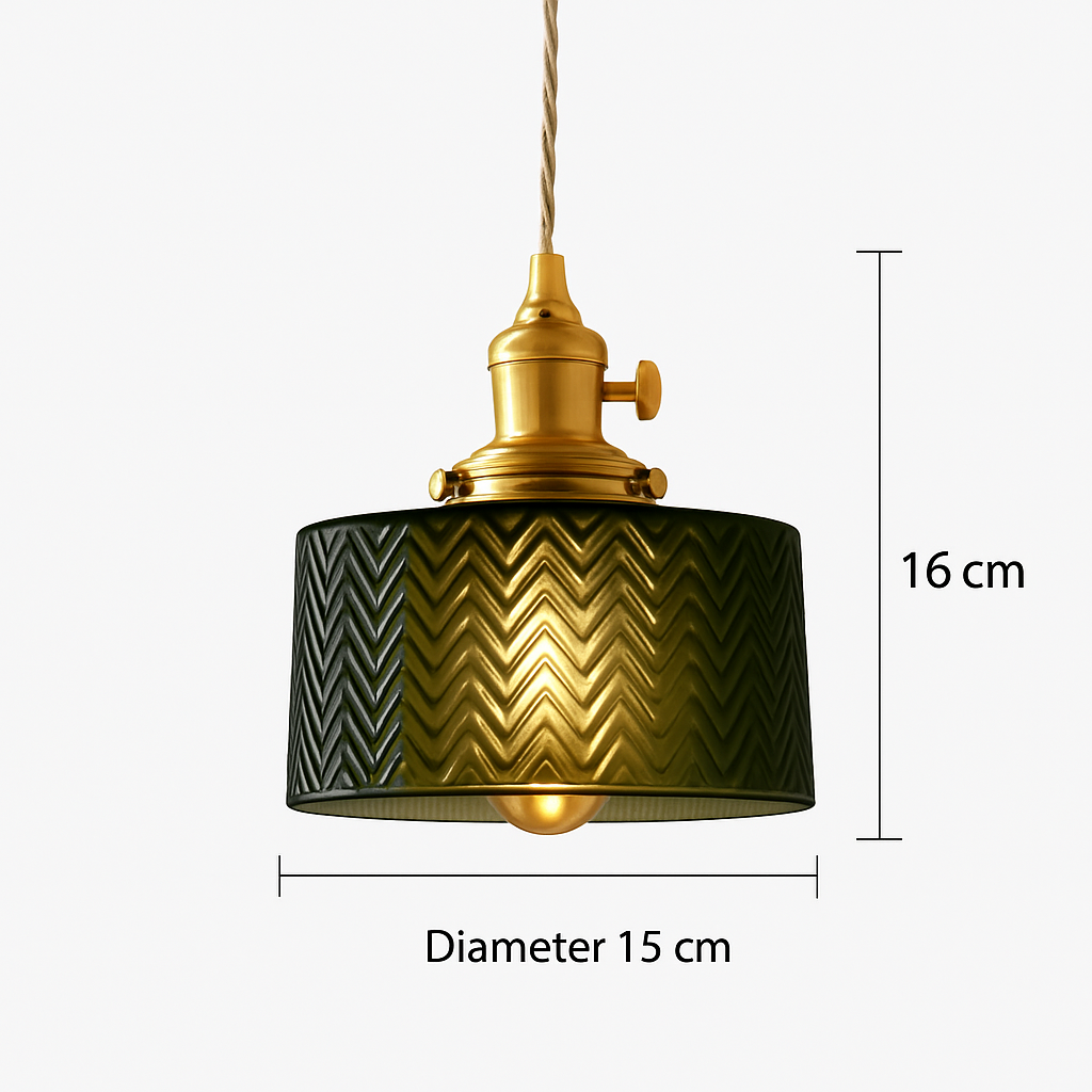 Suspension en verre vert scandinave