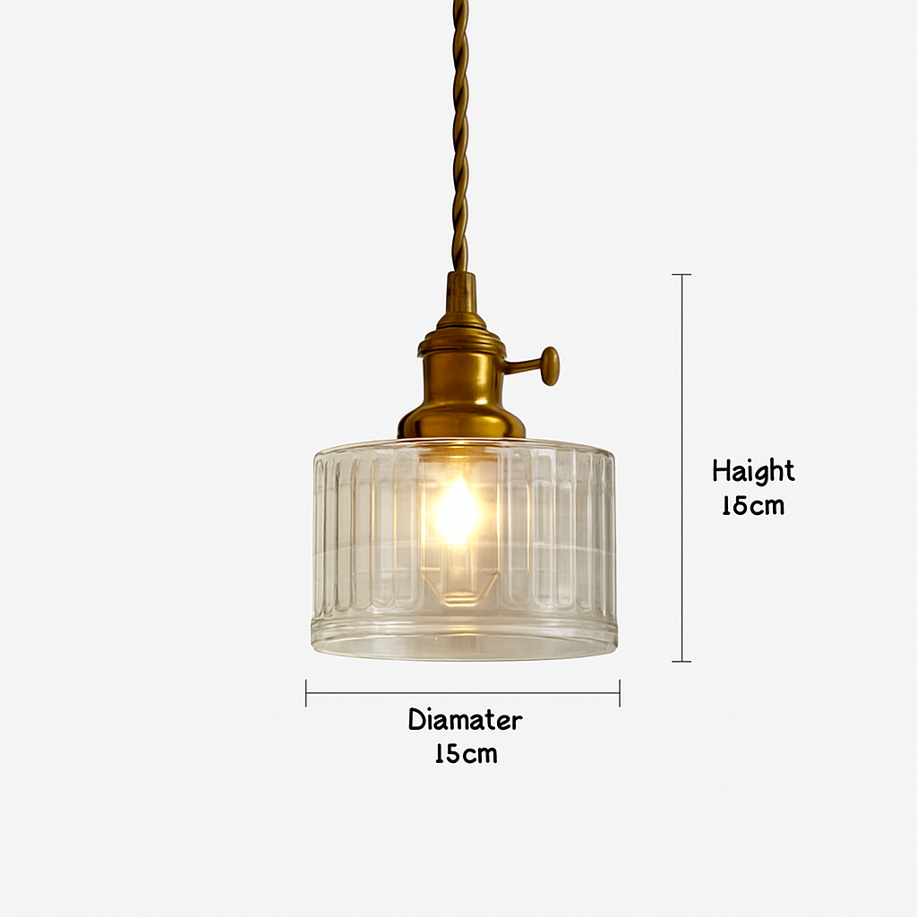 Suspension en verre vert scandinave