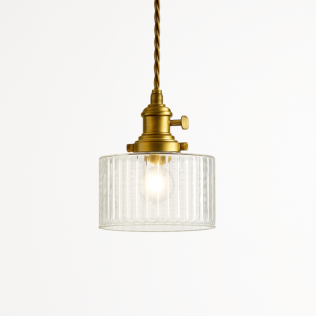 Suspension en verre vert scandinave