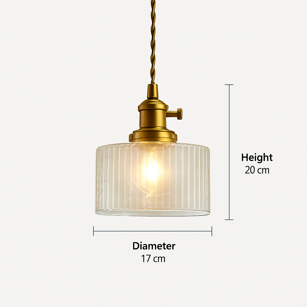 Suspension en verre vert scandinave
