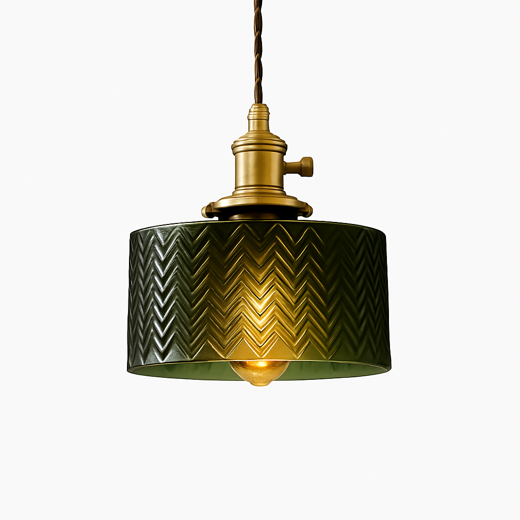 Suspension en verre vert scandinave
