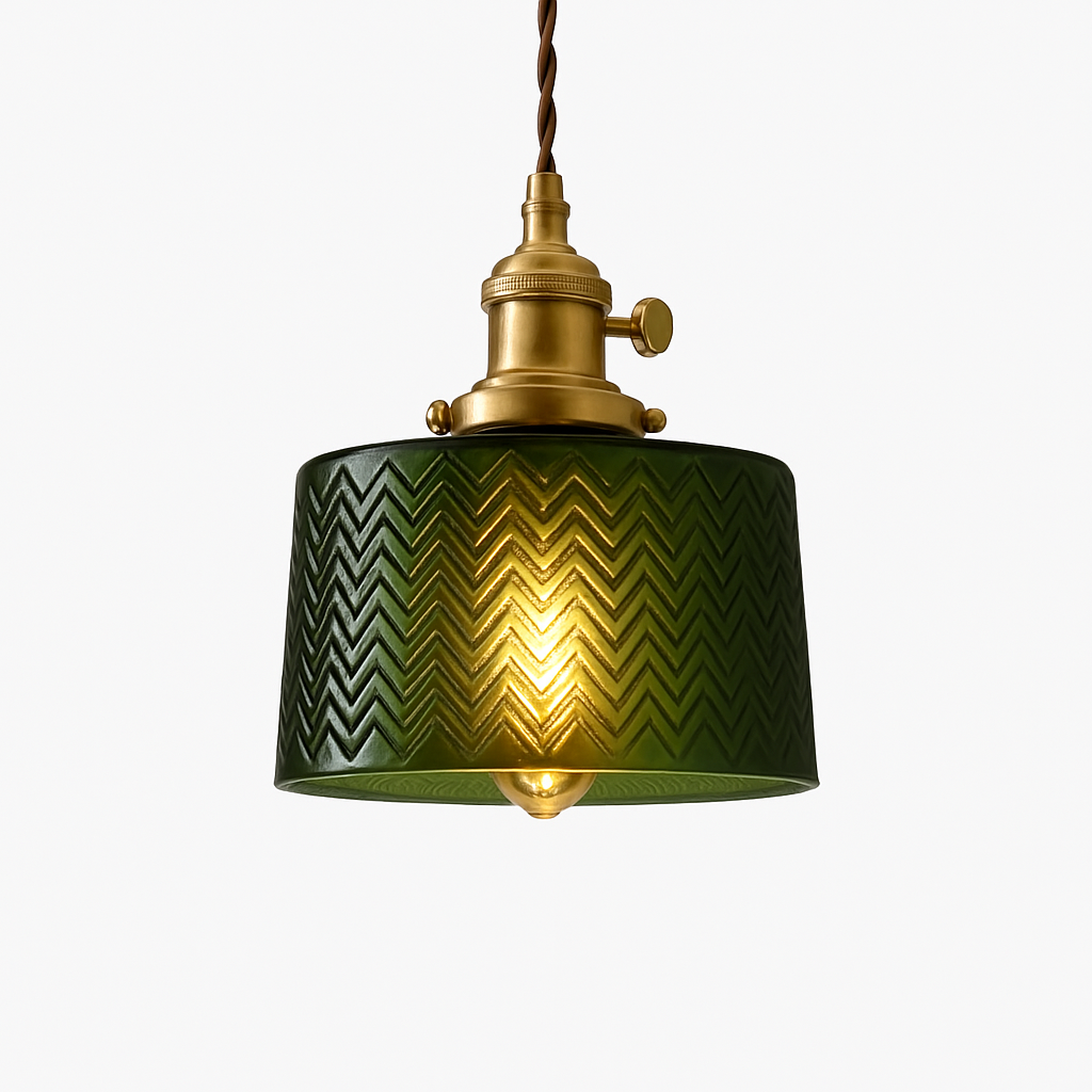 Suspension en verre vert scandinave