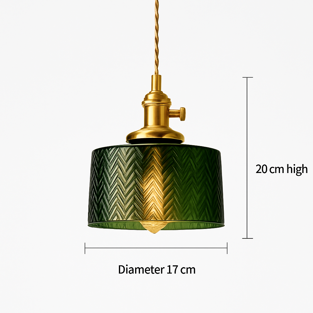 Suspension en verre vert scandinave