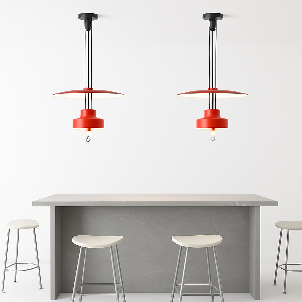 suspension extensible design en forme de soucoupe volante rétro