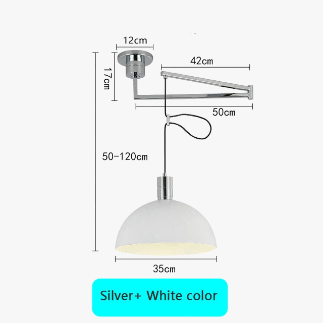 Suspension extensibles nordiques LED blanc noir Chrome abat-jour bras oscillant suspension pour salon Table à manger décor
