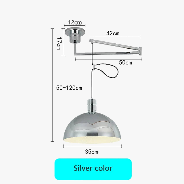 Suspension extensibles nordiques LED blanc noir Chrome abat-jour bras oscillant suspension pour salon Table à manger décor