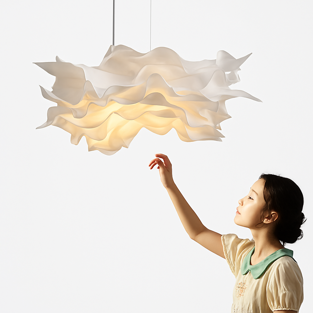 Suspension faites à la main pour éclairage de magasin de tissu de Restaurant lampe suspendue en papier blanc pour Luminaire de plafond E27
