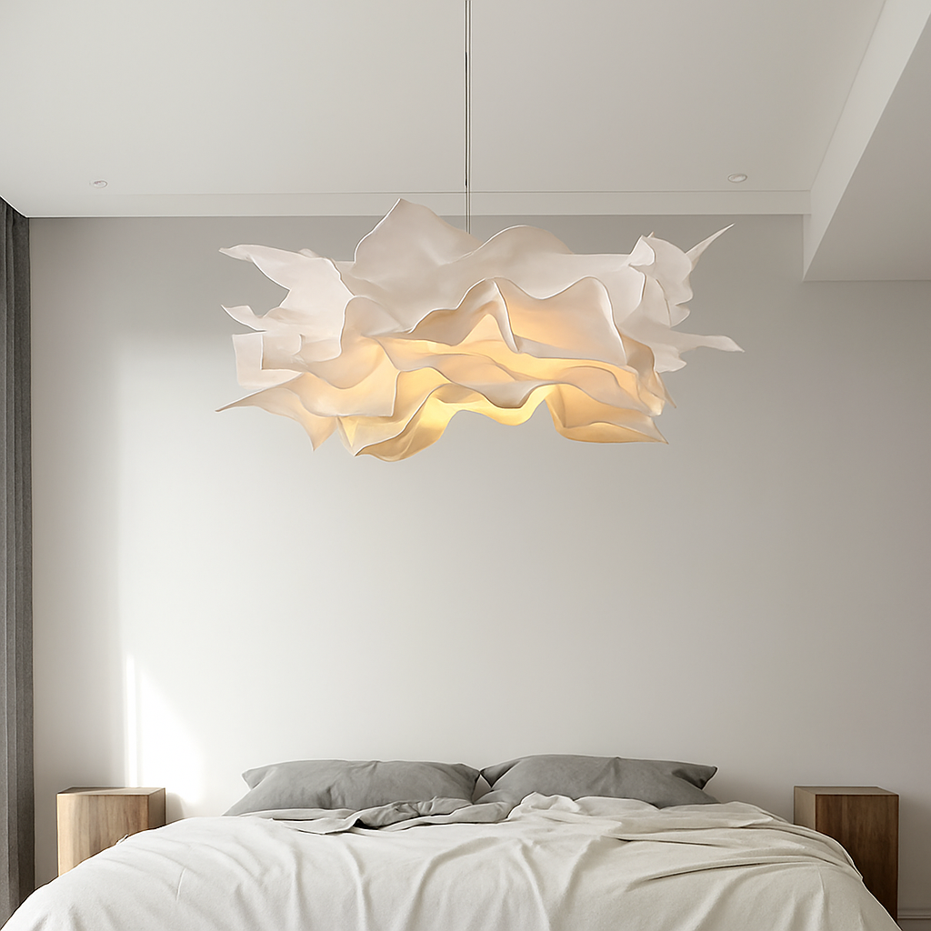 Suspension faites à la main pour éclairage de magasin de tissu de Restaurant lampe suspendue en papier blanc pour Luminaire de plafond E27