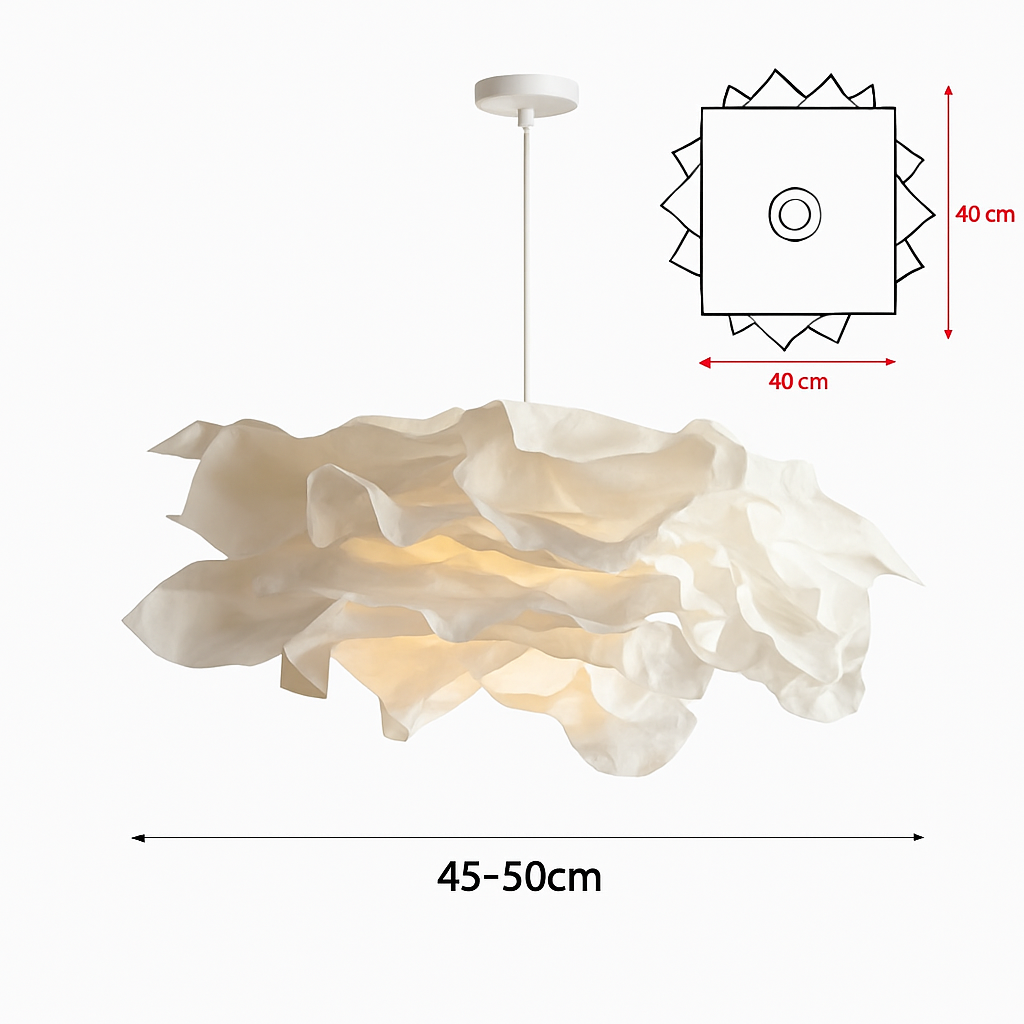 Suspension faites à la main pour éclairage de magasin de tissu de Restaurant lampe suspendue en papier blanc pour Luminaire de plafond E27