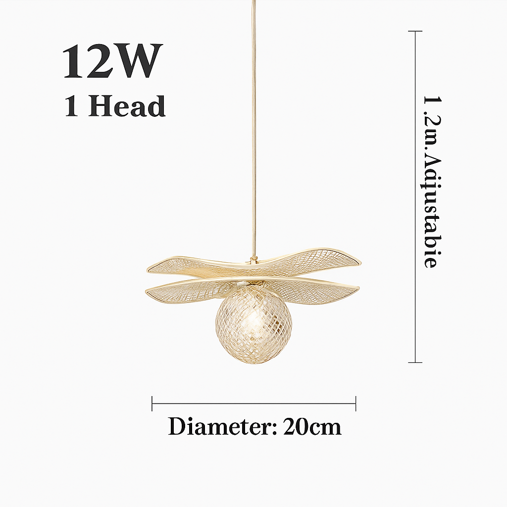 Suspension feuille lotus personnalisée LED cristal