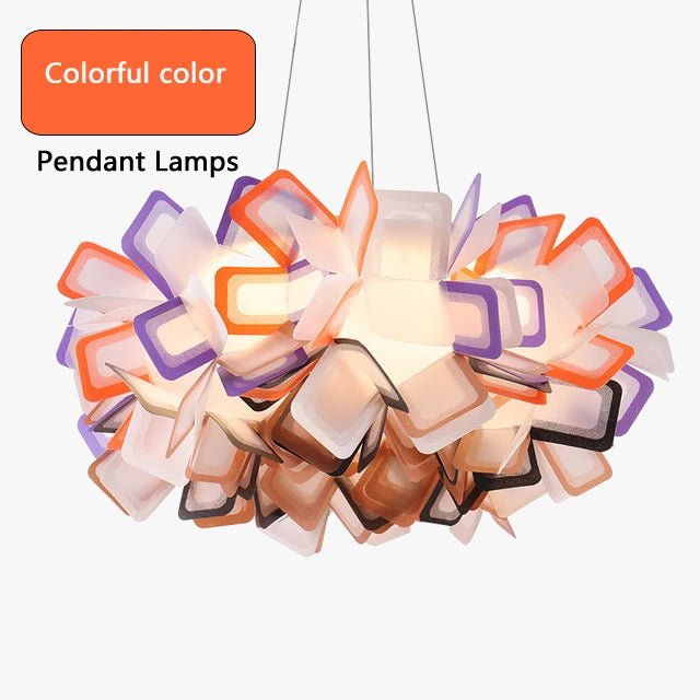 suspension fleur design italie led acrylique pour salon chambre