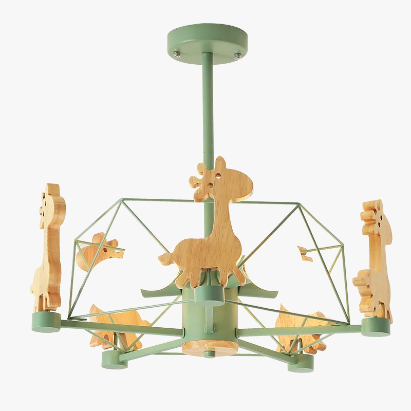 suspension girafe en bois à led pour enfants