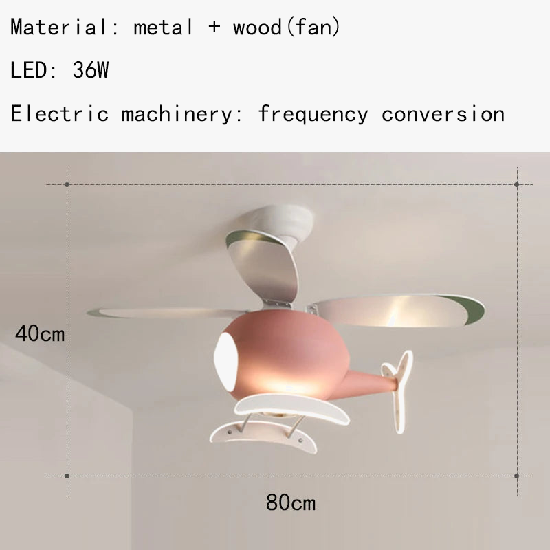 suspension hélicoptère ventilateur led pour enfants télécommande directe