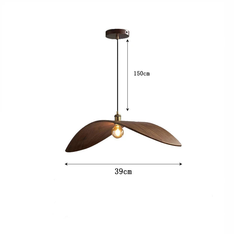Suspension Imitation bois lampe de salle à manger cuisine Restaurant Bar lampe suspendue chapeau de paille décor à la maison luminaires E27