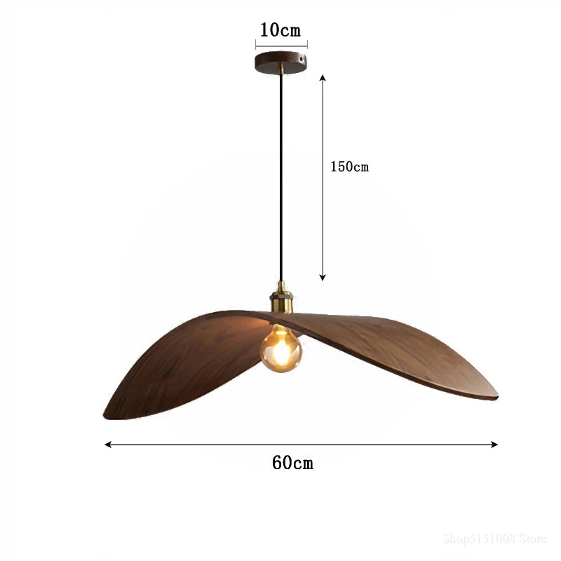 Suspension Imitation bois lampe de salle à manger cuisine Restaurant Bar lampe suspendue chapeau de paille décor à la maison luminaires E27