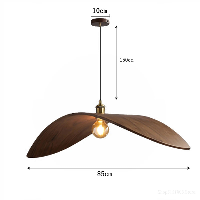 Suspension Imitation bois lampe de salle à manger cuisine Restaurant Bar lampe suspendue chapeau de paille décor à la maison luminaires E27