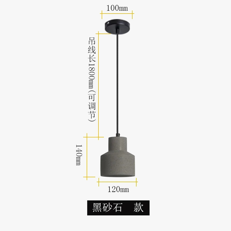 suspension industrielle en ciment pour décoration intérieure créative