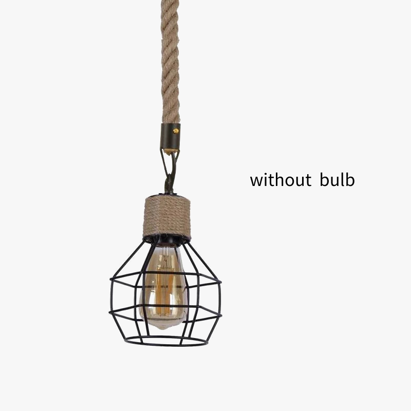 suspension industrielle en corde de chanvre pour décoration créative