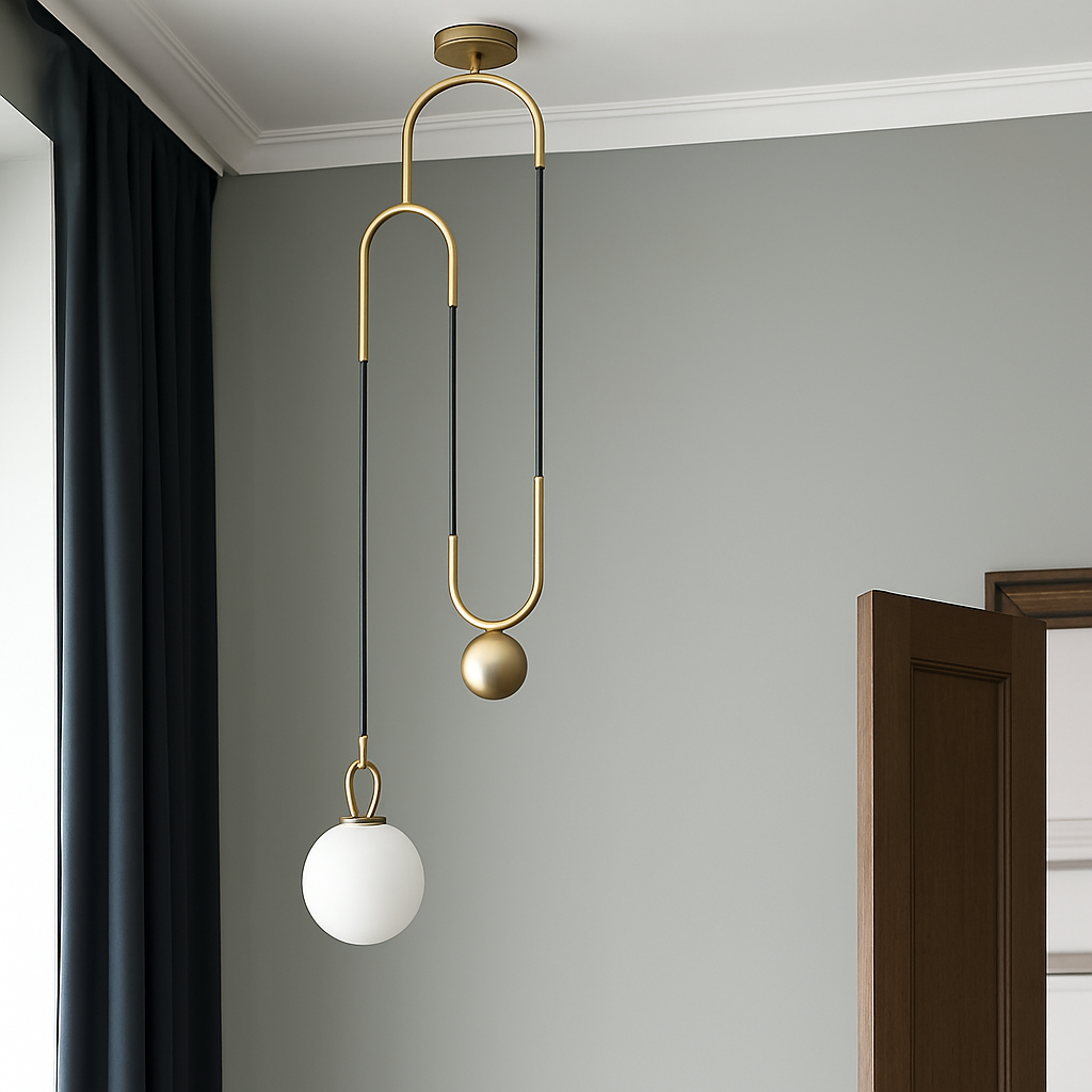 suspension industrielle nordique extensible design boule de verre