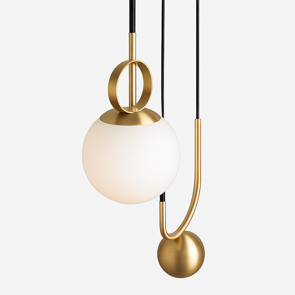 suspension industrielle nordique extensible design boule de verre