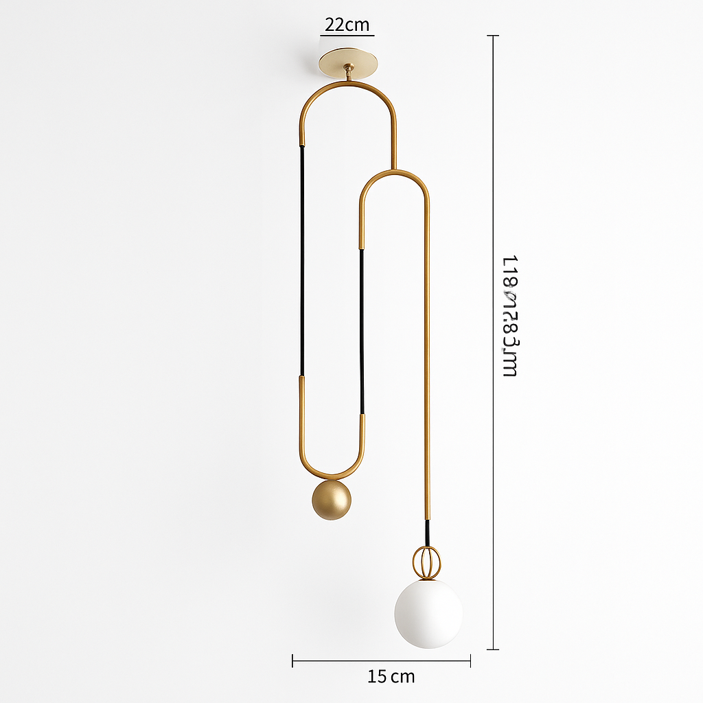 suspension industrielle nordique extensible design boule de verre