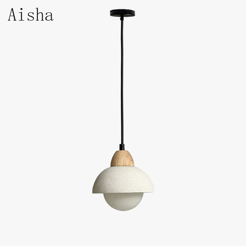 suspension japonaise en grès pour restaurant design bar bois massif