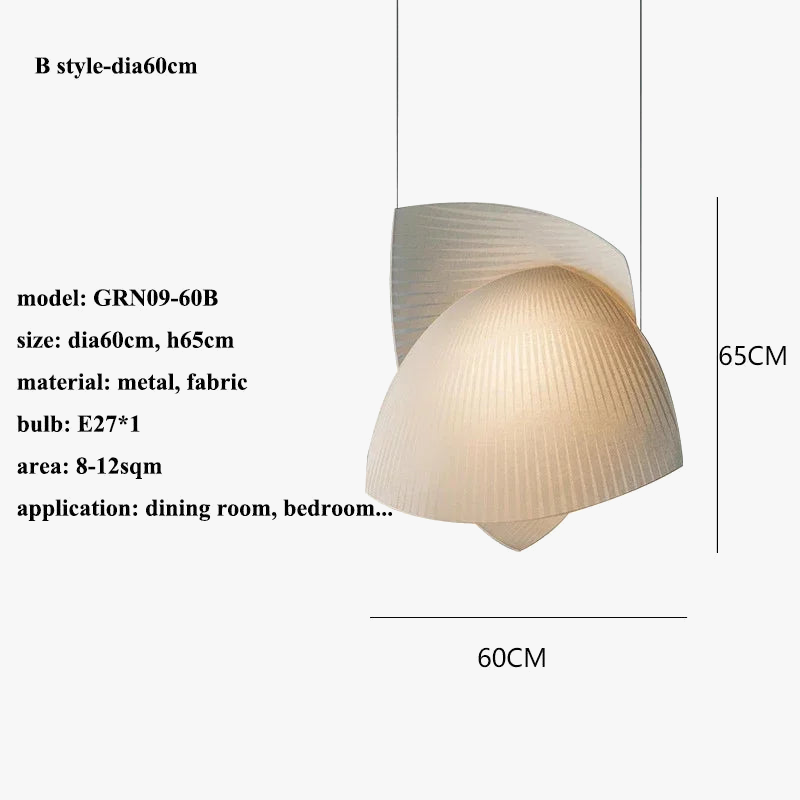 suspension japonaise en tissu design fait main wabi sabi pour éclairage intérieur